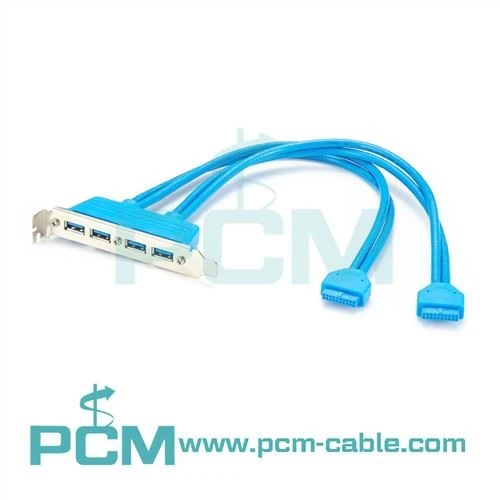 20 Piespraudiet 4 portu USB 3.0 paneļa montāžas kabeli