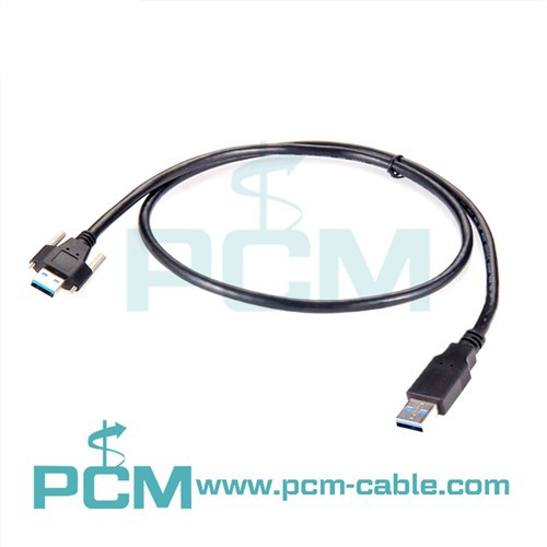 Skrūvējamās slēdzenes USB 3.0 tipa A līdz A tipa kabelis