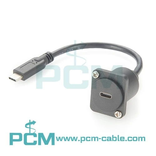 D veida kabeļa adapteris USB-C no sievišķās uz vīriešu kārtas