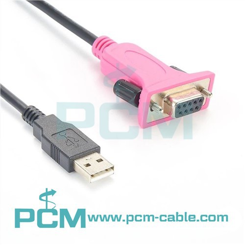 USB uz nullmodema RS232 DB9 sērijas DCE adaptera kabelis ar FTDI