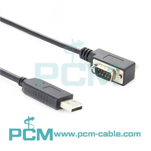 USB uz RS232 seriālais kabelis ar DB9 zema profila savienotāju