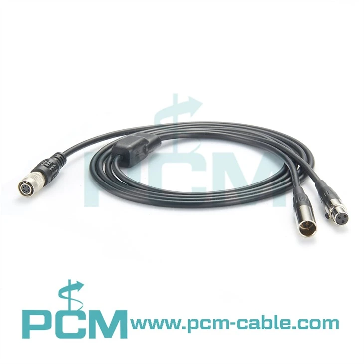 Hirose sadalītāja strāvas kabelis HR10A-7P-6S uz Mini XLR Y kabelis