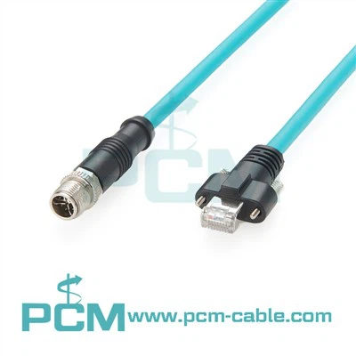 Gige Vision Industrial Ethernet M12 X kods uz RJ45 CAT6A kabeli
