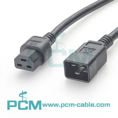 IEC320 C20 līdz C21 Lieljaudas strāvas pagarinātājs 12 AWG 20A 250V