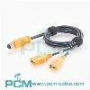 M12 A koda 8 kontakts ar dubultu USB A kabeli