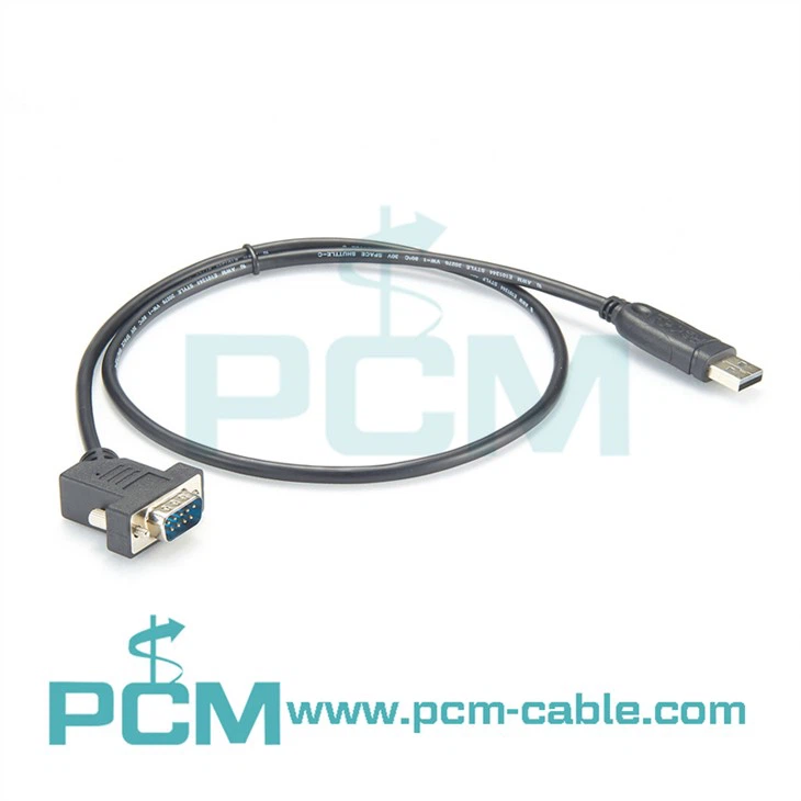 USB uz RS232 seriālais kabelis 45 grādu leņķī